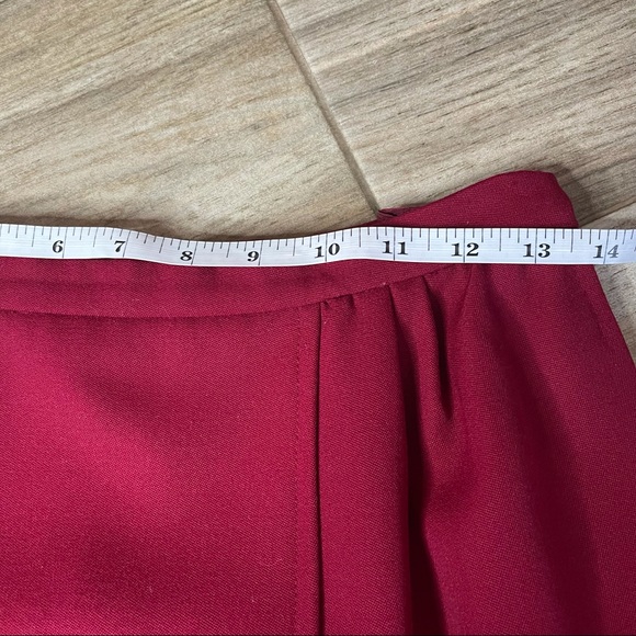 Vintage Valentino 1980's Burgandy/Berry Button A Line Skirt 8 - Picture 7 of 7